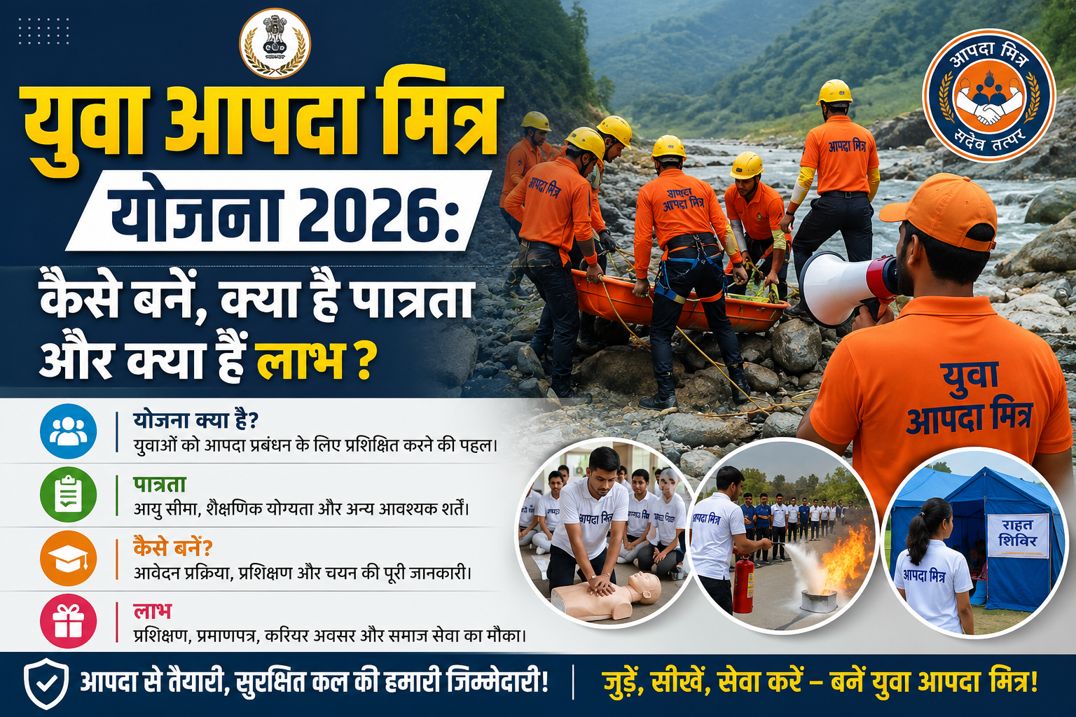 You are currently viewing युवा आपदा मित्र योजना 2026: कैसे बनें, क्या है पात्रता और क्या हैं लाभ?